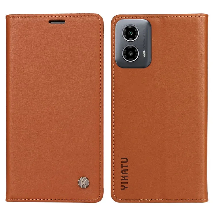 YIKATU YK-001 For Motorola Moto G34 5G Case Magnetic Closure Full Protection Leather Phone Cover