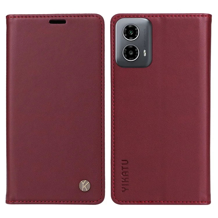YIKATU YK-001 For Motorola Moto G34 5G Case Magnetic Closure Full Protection Leather Phone Cover