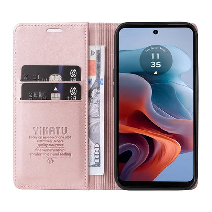 YIKATU YK-001 For Motorola Moto G34 5G Case Magnetic Closure Full Protection Leather Phone Cover
