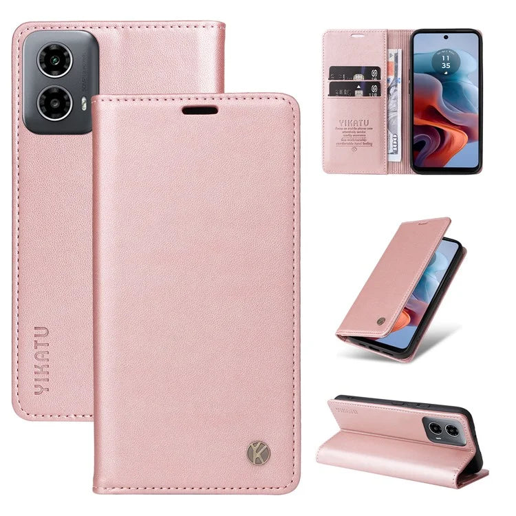 YIKATU YK-001 For Motorola Moto G34 5G Case Magnetic Closure Full Protection Leather Phone Cover