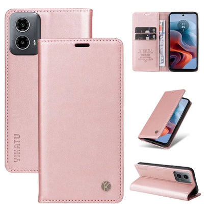 YIKATU YK-001 For Motorola Moto G34 5G Case Magnetic Closure Full Protection Leather Phone Cover