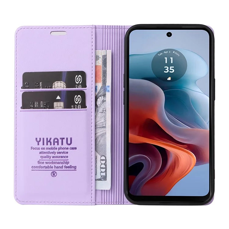 YIKATU YK-001 For Motorola Moto G34 5G Case Magnetic Closure Full Protection Leather Phone Cover