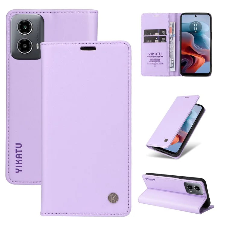 YIKATU YK-001 For Motorola Moto G34 5G Case Magnetic Closure Full Protection Leather Phone Cover