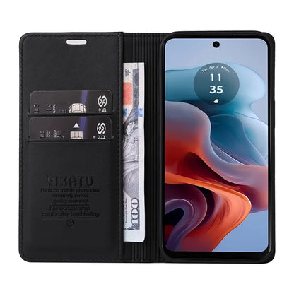 YIKATU YK-001 For Motorola Moto G34 5G Case Magnetic Closure Full Protection Leather Phone Cover