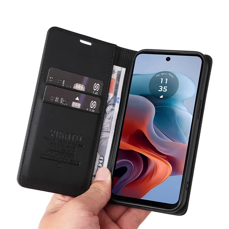 YIKATU YK-001 For Motorola Moto G34 5G Case Magnetic Closure Full Protection Leather Phone Cover