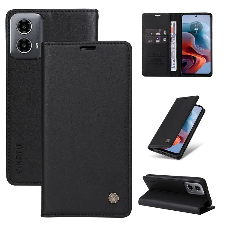 YIKATU YK-001 For Motorola Moto G34 5G Case Magnetic Closure Full Protection Leather Phone Cover