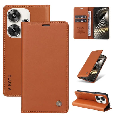 YIKATU YK-001 For Xiaomi Redmi Turbo 3 5G / Poco F6 5G Case PU Leather Wallet Folio Phone Cover