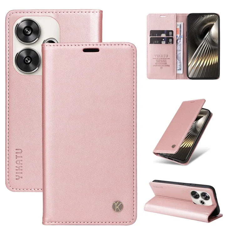 YIKATU YK-001 For Xiaomi Redmi Turbo 3 5G / Poco F6 5G Case PU Leather Wallet Folio Phone Cover