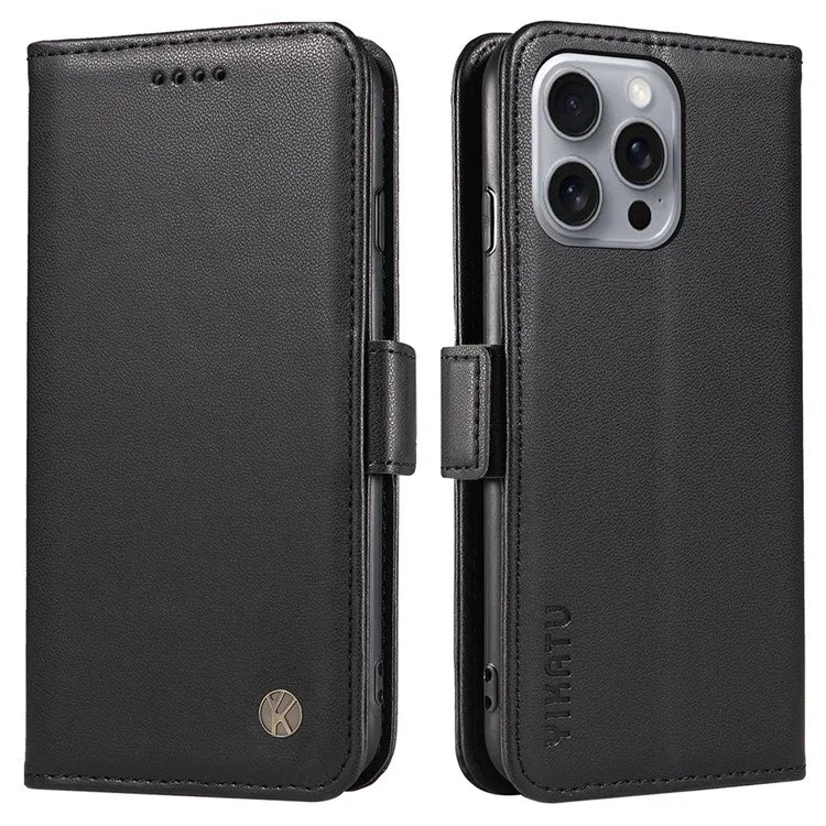 YIKATU YK-003 For iPhone 16 Pro Max Case PU Leather Folio Flip Phone Cover