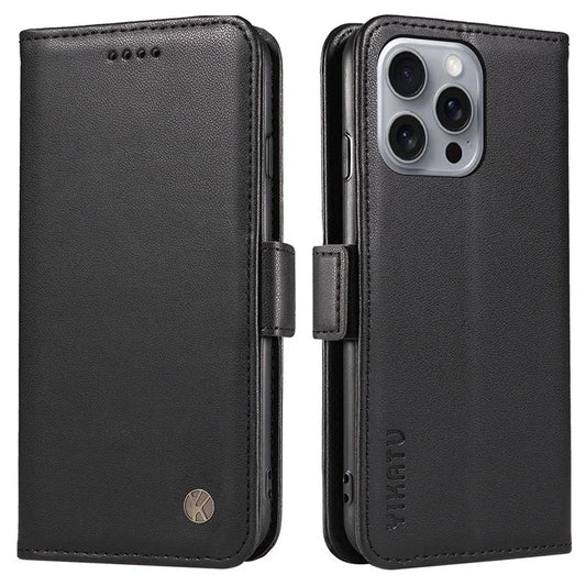 YIKATU YK-003 For iPhone 16 Pro Max Case PU Leather Folio Flip Phone Cover
