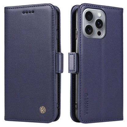 YIKATU YK-003 For iPhone 16 Pro Max Case PU Leather Folio Flip Phone Cover