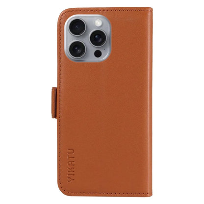 YIKATU YK-003 For iPhone 16 Pro Max Case PU Leather Folio Flip Phone Cover