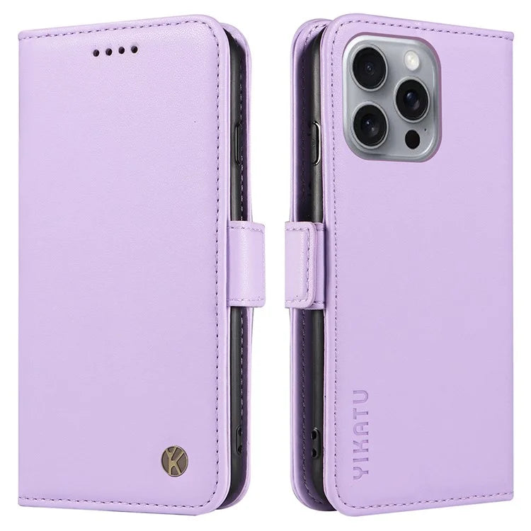 YIKATU YK-003 For iPhone 16 Pro Max Case PU Leather Folio Flip Phone Cover