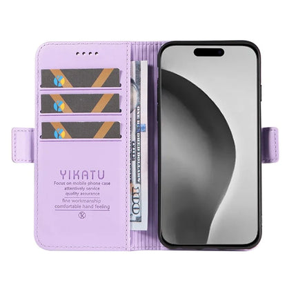YIKATU YK-003 For iPhone 16 Pro Max Case PU Leather Folio Flip Phone Cover