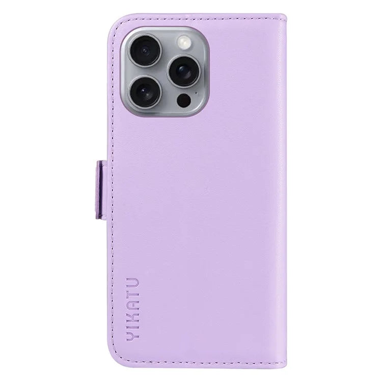 YIKATU YK-003 For iPhone 16 Pro Max Case PU Leather Folio Flip Phone Cover