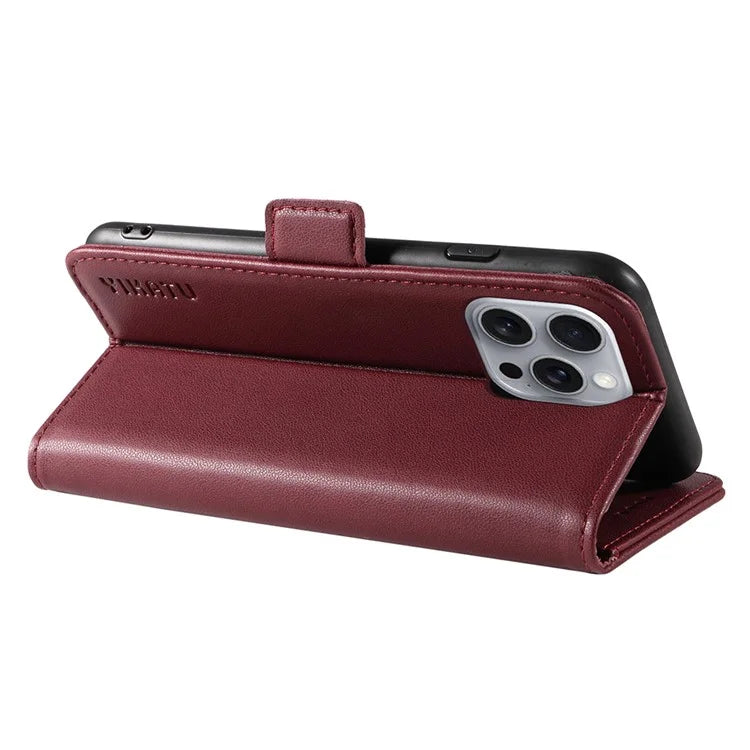 YIKATU YK-003 For iPhone 16 Pro Max Case PU Leather Folio Flip Phone Cover