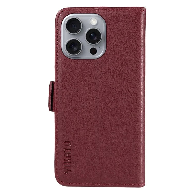 YIKATU YK-003 For iPhone 16 Pro Max Case PU Leather Folio Flip Phone Cover