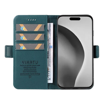 YIKATU YK-003 For iPhone 16 Pro Max Case PU Leather Folio Flip Phone Cover
