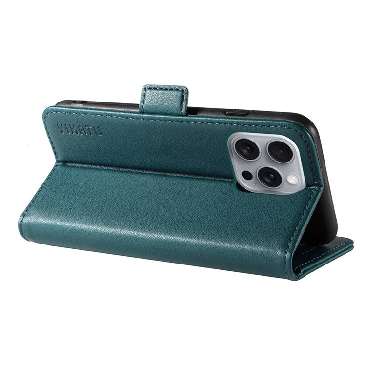 YIKATU YK-003 For iPhone 16 Pro Max Case PU Leather Folio Flip Phone Cover