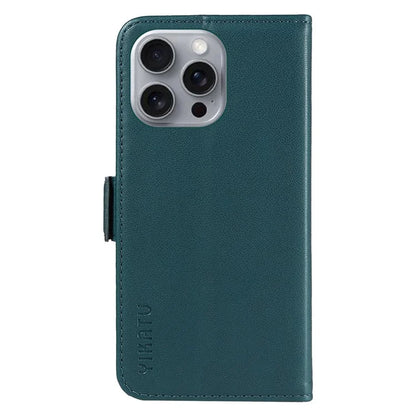 YIKATU YK-003 For iPhone 16 Pro Max Case PU Leather Folio Flip Phone Cover