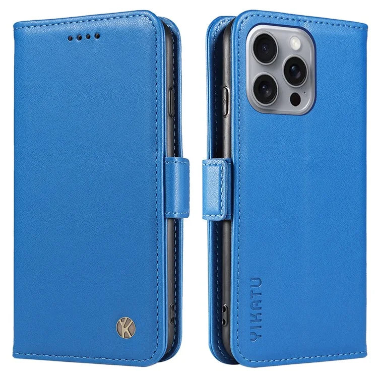 YIKATU YK-003 For iPhone 16 Pro Max Case PU Leather Folio Flip Phone Cover