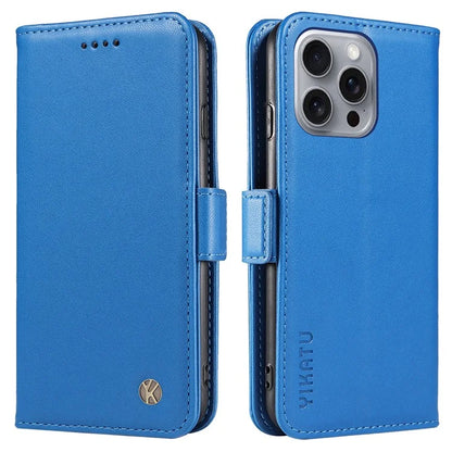 YIKATU YK-003 For iPhone 16 Pro Max Case PU Leather Folio Flip Phone Cover
