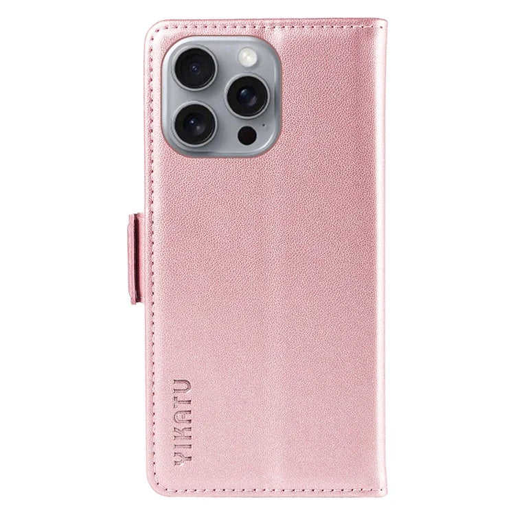 YIKATU YK-003 For iPhone 16 Pro Max Case PU Leather Folio Flip Phone Cover