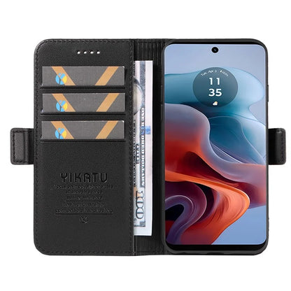 YIKATU YK-003 For Motorola Moto G34 5G Case Card Slots PU Leather Wallet Phone Cover