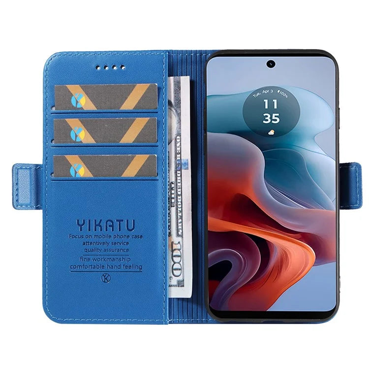 YIKATU YK-003 For Motorola Moto G34 5G Case Card Slots PU Leather Wallet Phone Cover