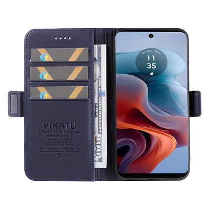 YIKATU YK-003 For Motorola Moto G34 5G Case Card Slots PU Leather Wallet Phone Cover