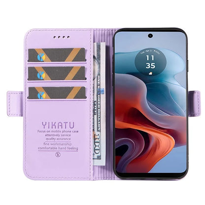 YIKATU YK-003 For Motorola Moto G34 5G Case Card Slots PU Leather Wallet Phone Cover