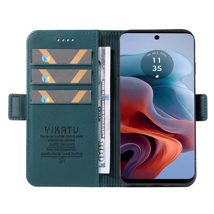 YIKATU YK-003 For Motorola Moto G34 5G Case Card Slots PU Leather Wallet Phone Cover