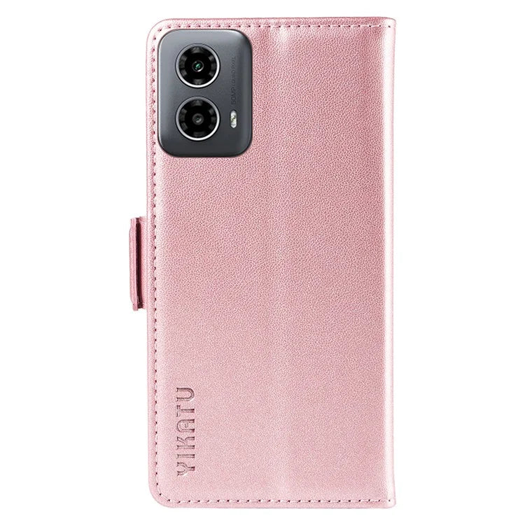 YIKATU YK-003 For Motorola Moto G34 5G Case Card Slots PU Leather Wallet Phone Cover
