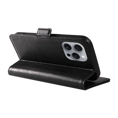 YIKATU YK-007 For iPhone 16 Pro Max Case Litchi Texture Leather Phone Cover with Wallet Stand