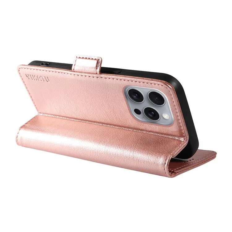 YIKATU YK-007 For iPhone 16 Pro Max Case Litchi Texture Leather Phone Cover with Wallet Stand