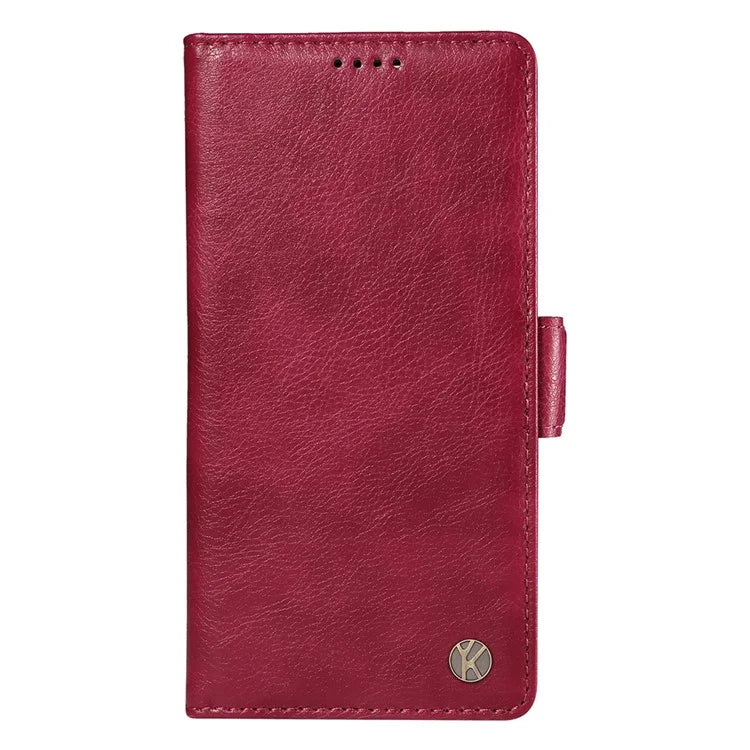 YIKATU YK-007 For iPhone 16 Pro Max Case Litchi Texture Leather Phone Cover with Wallet Stand