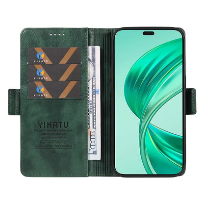 YIKATU YK-007 For iPhone 16 Pro Max Case Litchi Texture Leather Phone Cover with Wallet Stand
