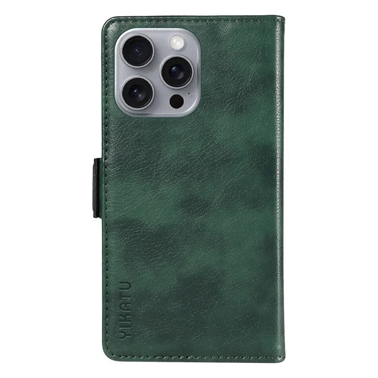 YIKATU YK-007 For iPhone 16 Pro Max Case Litchi Texture Leather Phone Cover with Wallet Stand