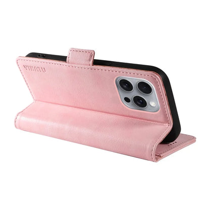 YIKATU YK-007 For iPhone 16 Pro Max Case Litchi Texture Leather Phone Cover with Wallet Stand