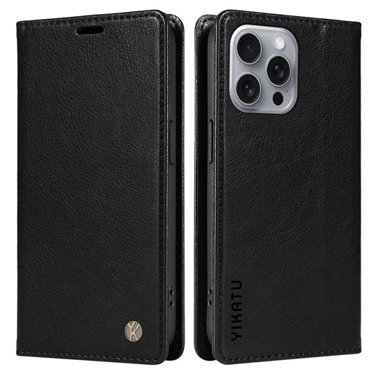 YIKATU YK-006 For iPhone 16 Pro Max Wallet Case Magnetic Closure Leather Phone Cover