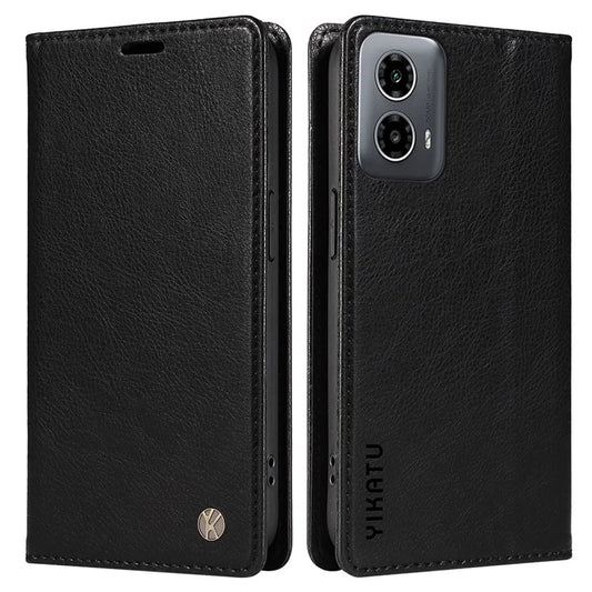 YIKATU YK-006 For Motorola Moto G34 5G Case Leather Phone Cover Litchi Texture Magnetic Closure