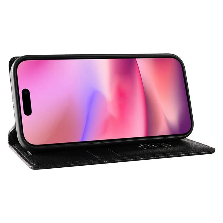YIKATU YK-006 For iPhone 16 Wallet Case Scratch-Proof Leather Phone Cover