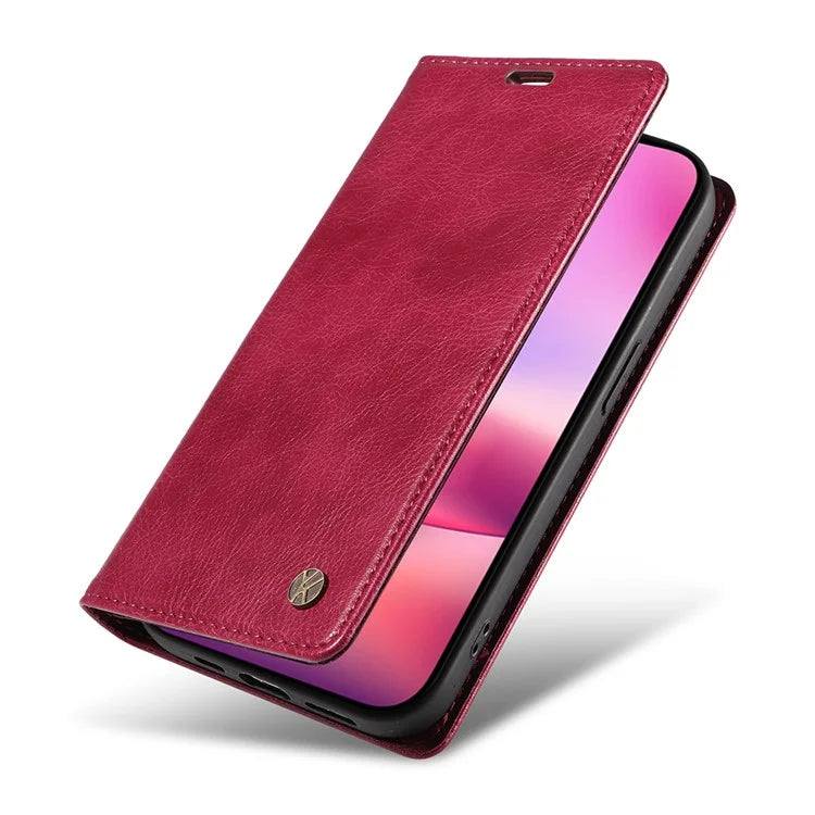 YIKATU YK-006 For iPhone 16 Wallet Case Scratch-Proof Leather Phone Cover