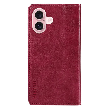 YIKATU YK-006 For iPhone 16 Wallet Case Scratch-Proof Leather Phone Cover
