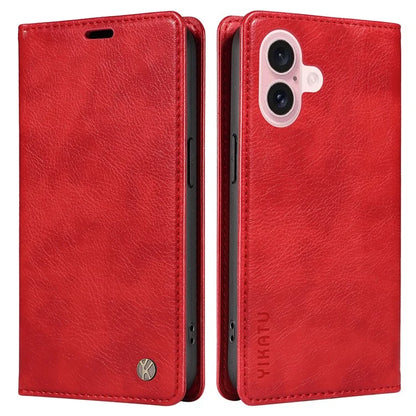 YIKATU YK-006 For iPhone 16 Wallet Case Scratch-Proof Leather Phone Cover