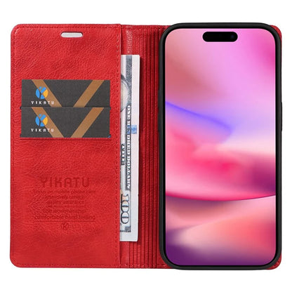 YIKATU YK-006 For iPhone 16 Wallet Case Scratch-Proof Leather Phone Cover