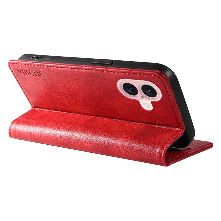 YIKATU YK-006 For iPhone 16 Wallet Case Scratch-Proof Leather Phone Cover
