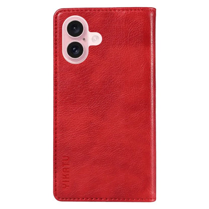 YIKATU YK-006 For iPhone 16 Wallet Case Scratch-Proof Leather Phone Cover