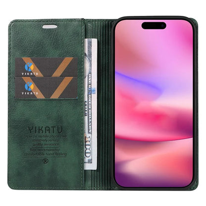 YIKATU YK-006 For iPhone 16 Wallet Case Scratch-Proof Leather Phone Cover