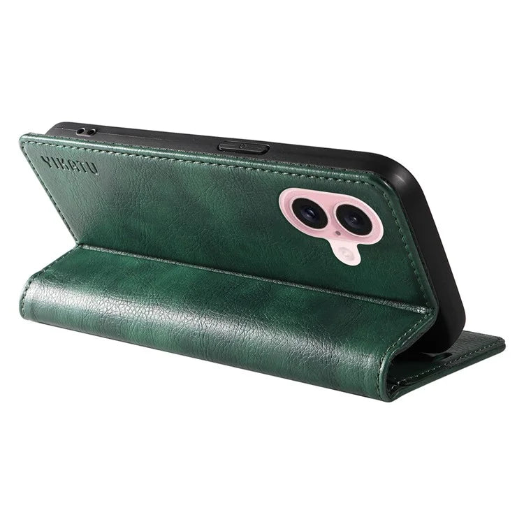 YIKATU YK-006 For iPhone 16 Wallet Case Scratch-Proof Leather Phone Cover